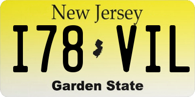 NJ license plate I78VIL