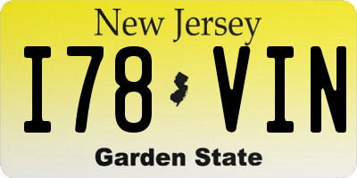NJ license plate I78VIN