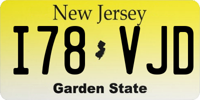NJ license plate I78VJD