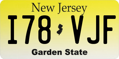 NJ license plate I78VJF