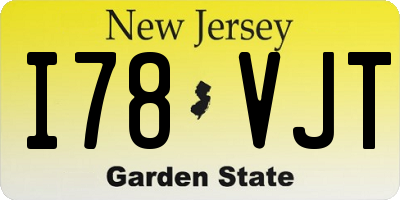 NJ license plate I78VJT