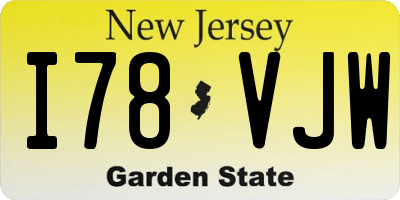 NJ license plate I78VJW