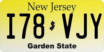 NJ license plate I78VJY