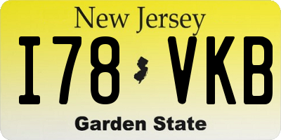 NJ license plate I78VKB