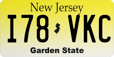 NJ license plate I78VKC