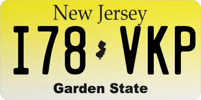 NJ license plate I78VKP