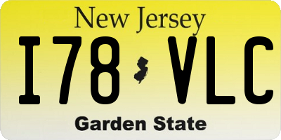 NJ license plate I78VLC
