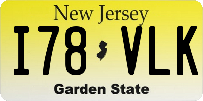 NJ license plate I78VLK