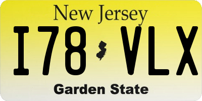 NJ license plate I78VLX