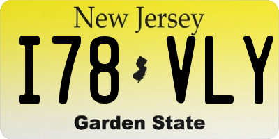 NJ license plate I78VLY