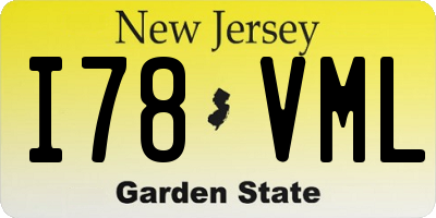 NJ license plate I78VML