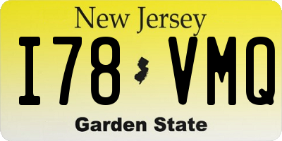NJ license plate I78VMQ