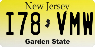 NJ license plate I78VMW