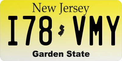 NJ license plate I78VMY