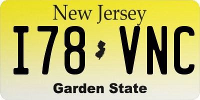 NJ license plate I78VNC