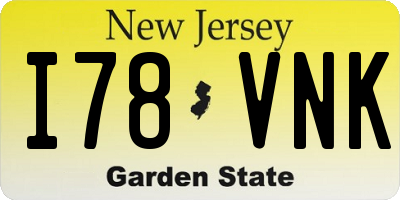 NJ license plate I78VNK
