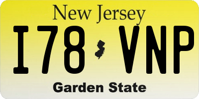 NJ license plate I78VNP