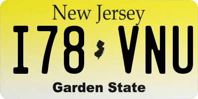 NJ license plate I78VNU