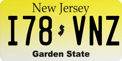 NJ license plate I78VNZ