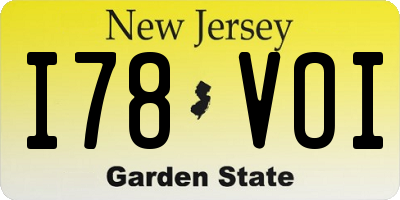 NJ license plate I78VOI