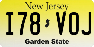 NJ license plate I78VOJ