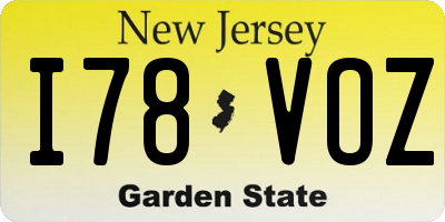 NJ license plate I78VOZ