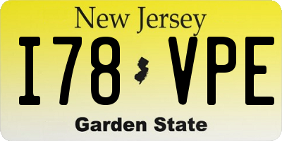 NJ license plate I78VPE