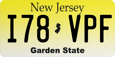 NJ license plate I78VPF