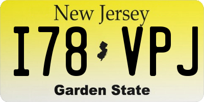 NJ license plate I78VPJ
