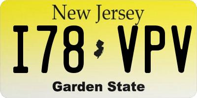 NJ license plate I78VPV
