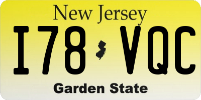 NJ license plate I78VQC