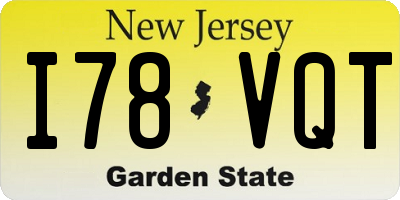 NJ license plate I78VQT