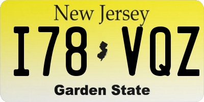 NJ license plate I78VQZ