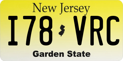NJ license plate I78VRC