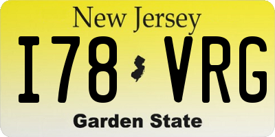 NJ license plate I78VRG