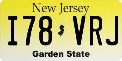 NJ license plate I78VRJ