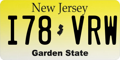 NJ license plate I78VRW