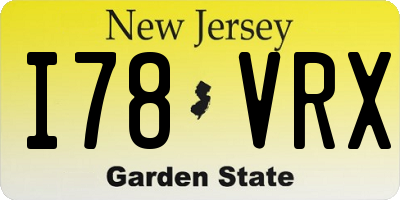 NJ license plate I78VRX