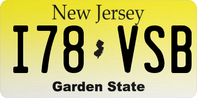 NJ license plate I78VSB