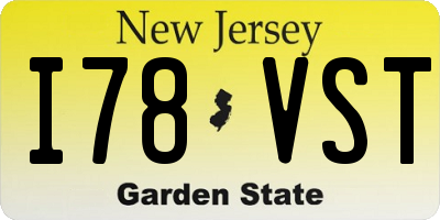NJ license plate I78VST
