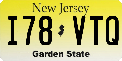 NJ license plate I78VTQ