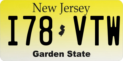 NJ license plate I78VTW