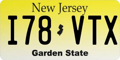 NJ license plate I78VTX