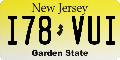 NJ license plate I78VUI