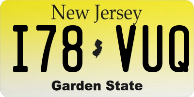NJ license plate I78VUQ