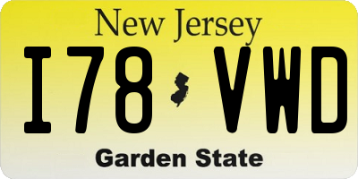 NJ license plate I78VWD