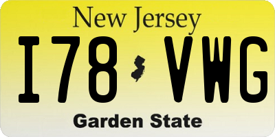 NJ license plate I78VWG