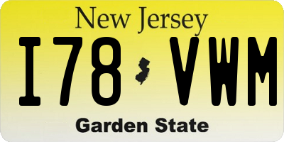 NJ license plate I78VWM