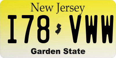 NJ license plate I78VWW