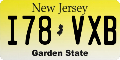 NJ license plate I78VXB
